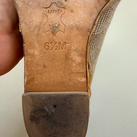 Tory Burch Brown and Cream Woven Wedges - Picture 8 of 15